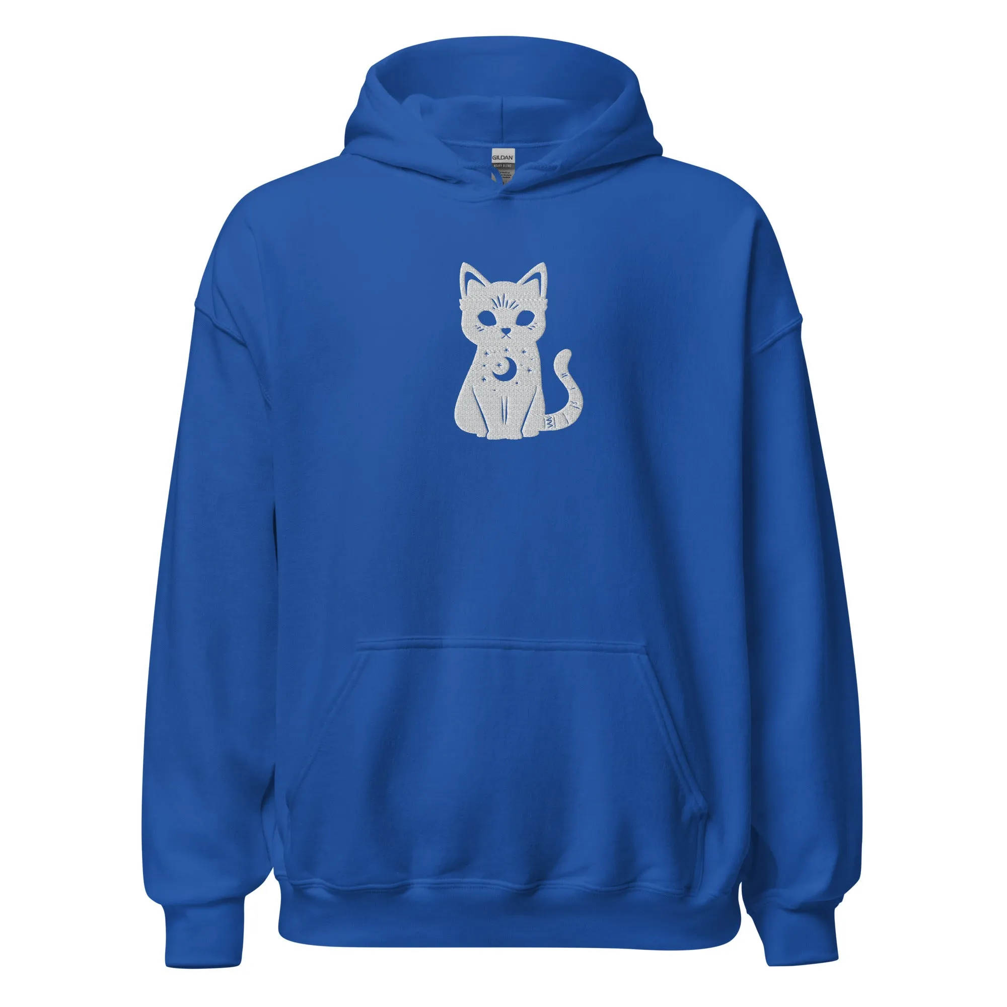 Celestial Cat Embroidered Hoodie