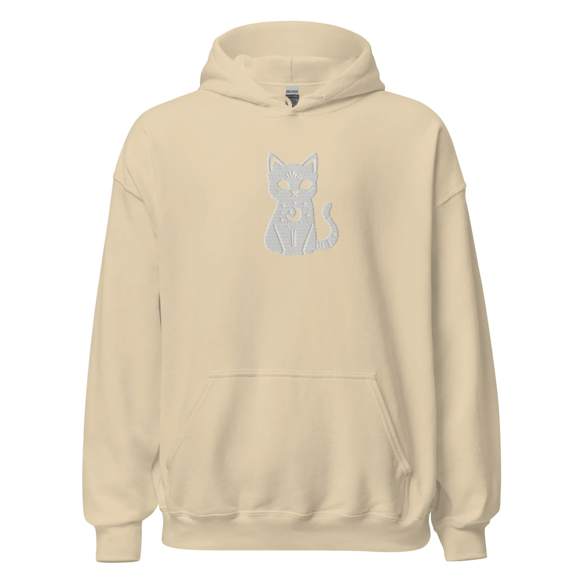 Celestial Cat Embroidered Hoodie
