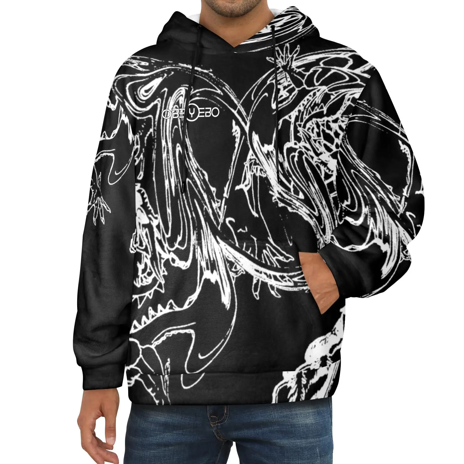 Chasing The Dragon Men's Flannel Hoodie