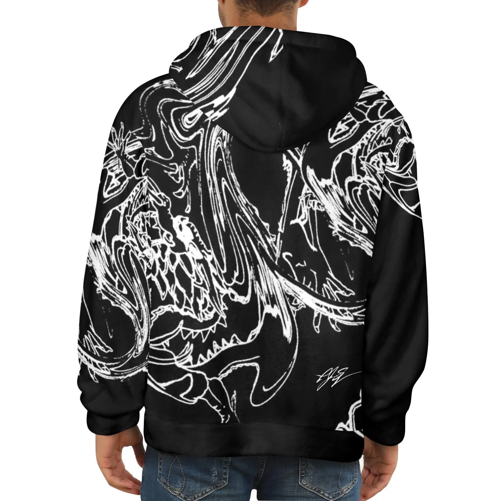 Chasing The Dragon Men's Flannel Hoodie