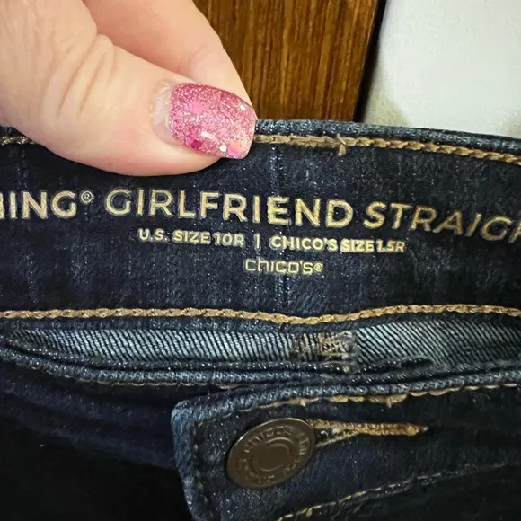 Chico's So Slimming Girlfriend Straight Leg Jeans Size 10R
