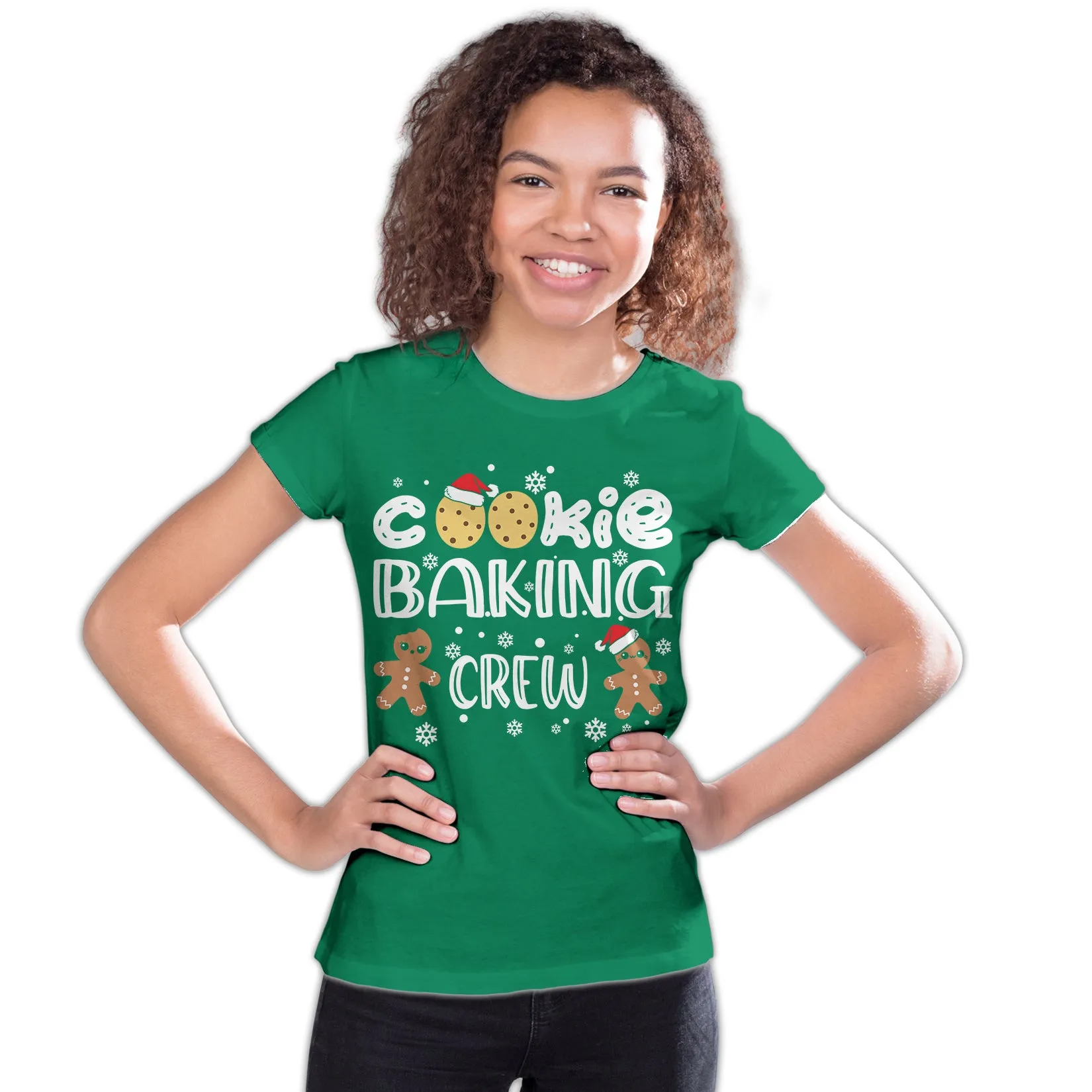 Christmas Cookie Baking Crew Gingerbread Men Matching Family Youth T-Shirt
