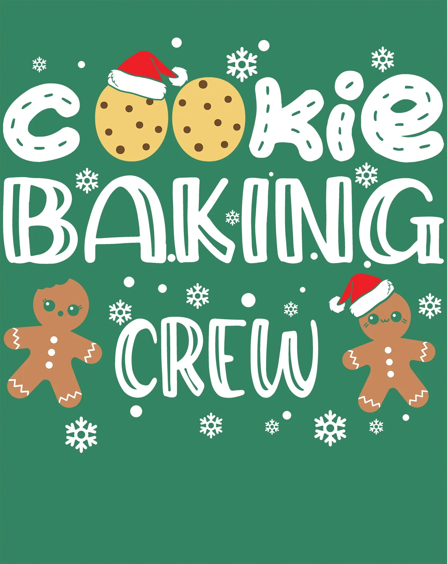 Christmas Cookie Baking Crew Gingerbread Men Matching Family Youth T-Shirt