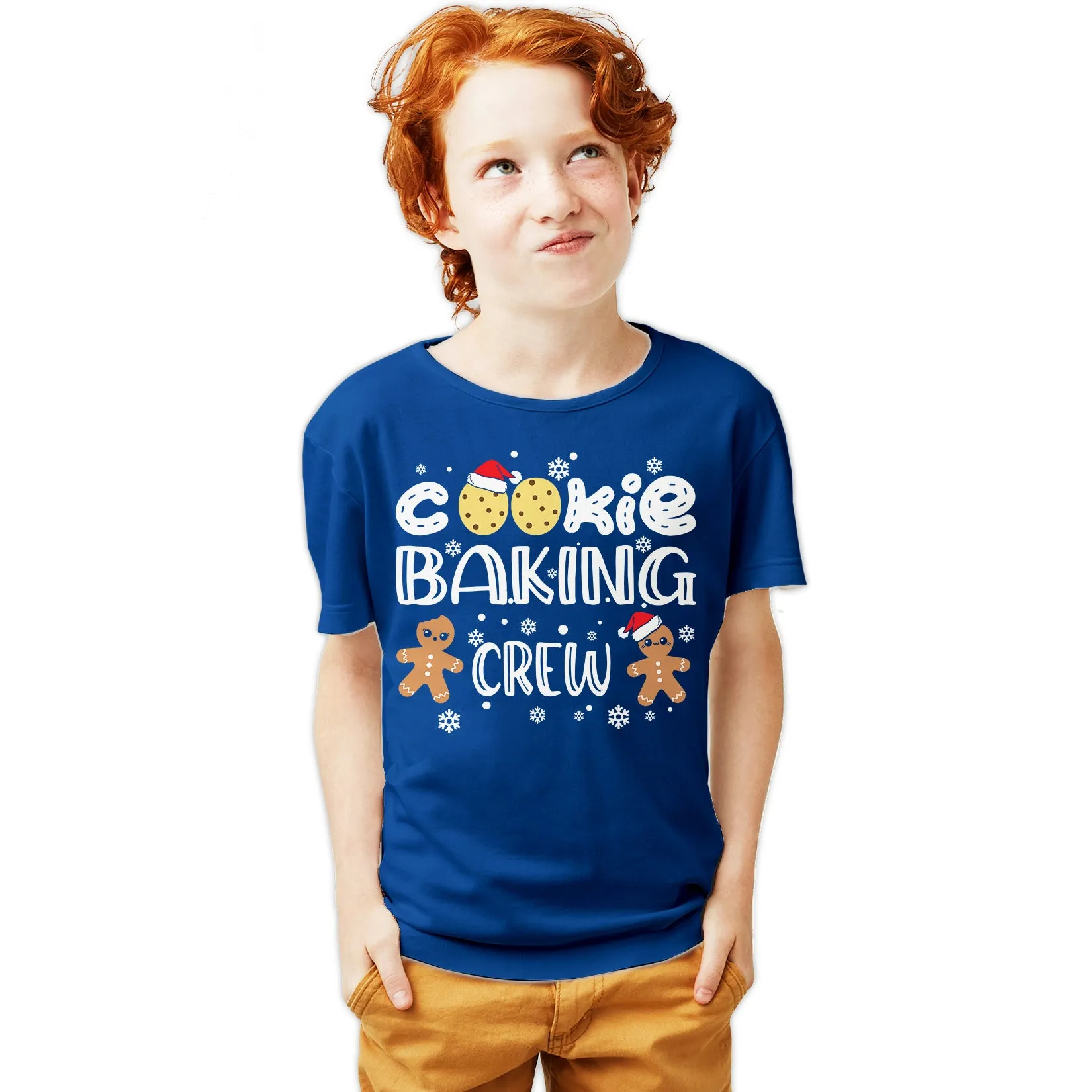Christmas Cookie Baking Crew Gingerbread Men Matching Family Youth T-Shirt