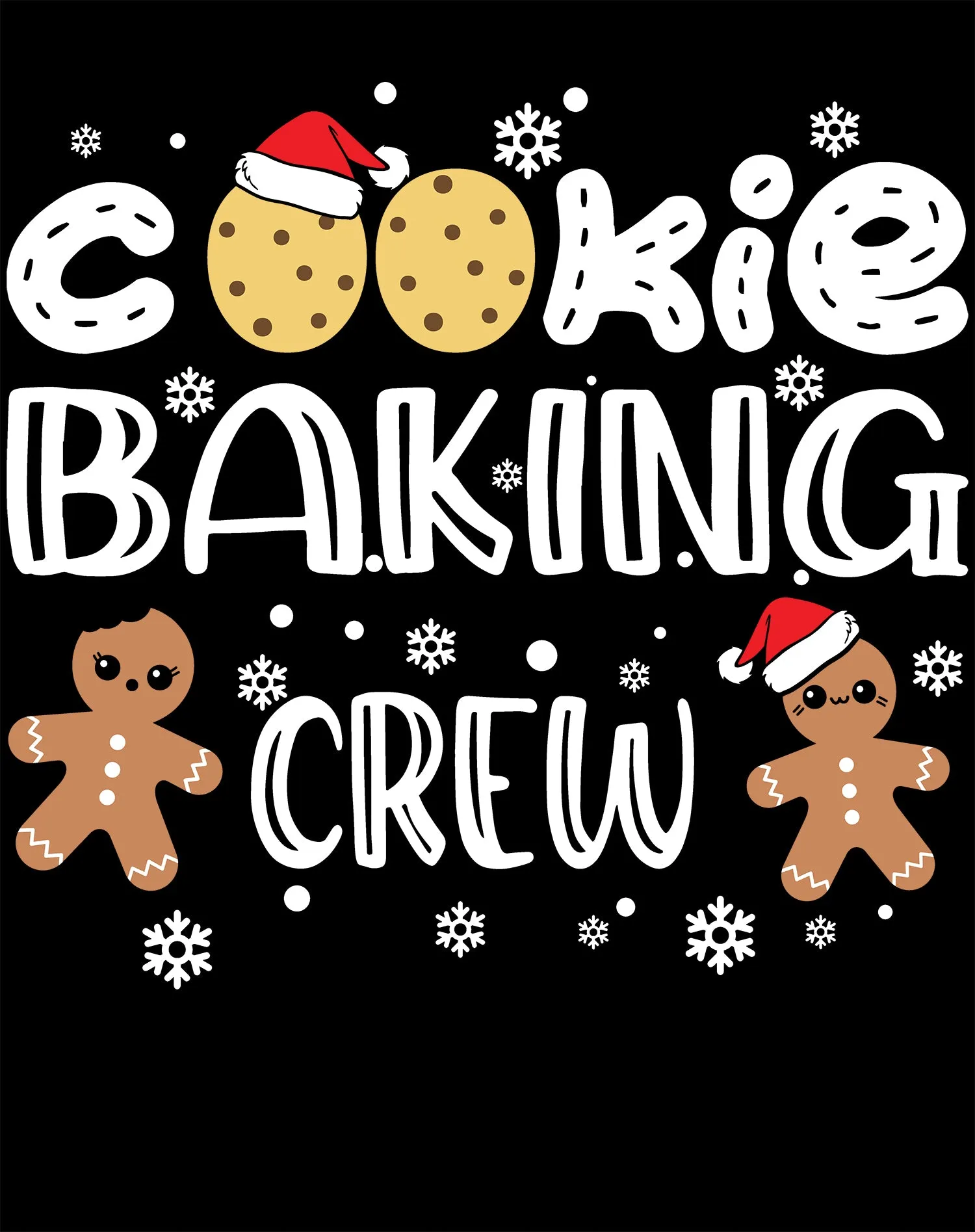 Christmas Cookie Baking Crew Gingerbread Men Matching Family Youth T-Shirt