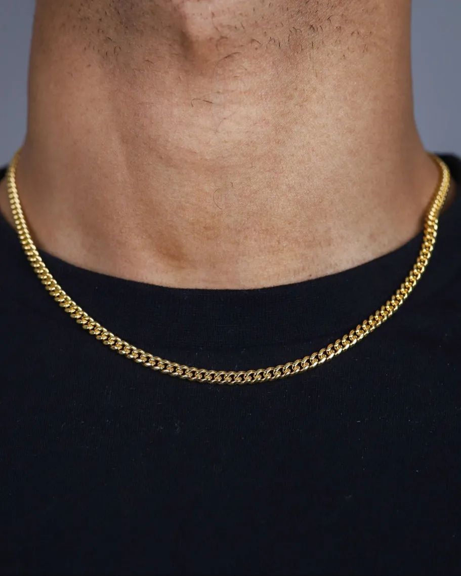 CLEAN CUBANA CHAIN. - 4MM GOLD