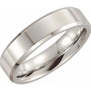 Cobalt 6 mm Beveled-Edge Band Size 9.5