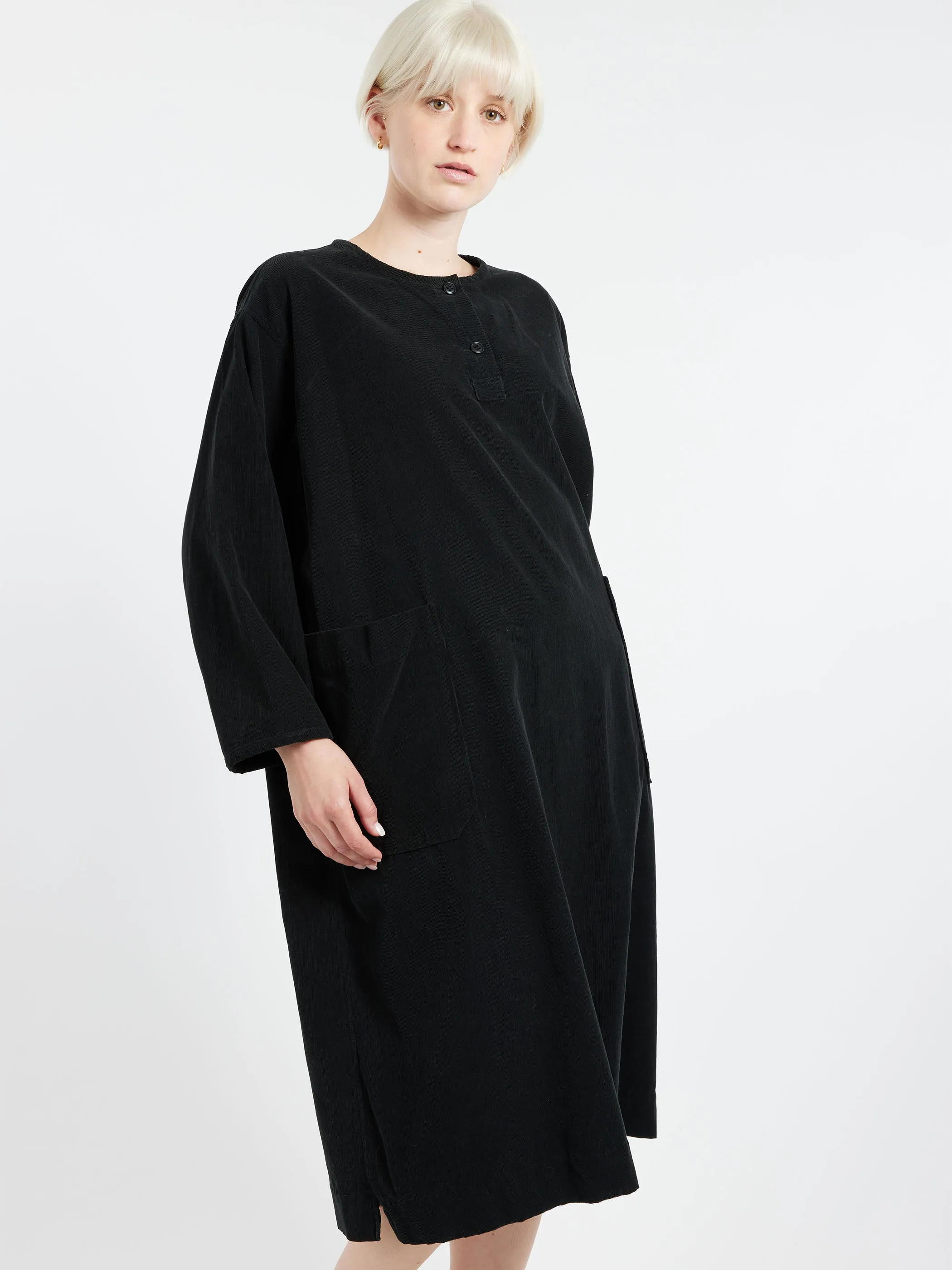 Corduroy Henley Dress