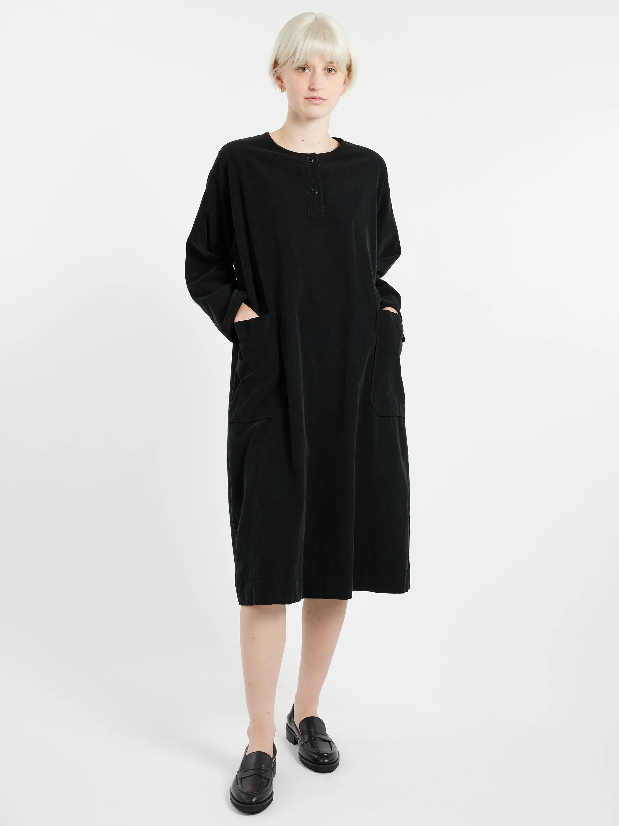 Corduroy Henley Dress