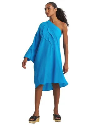Cotton Gauze One-Shoulder Dress
