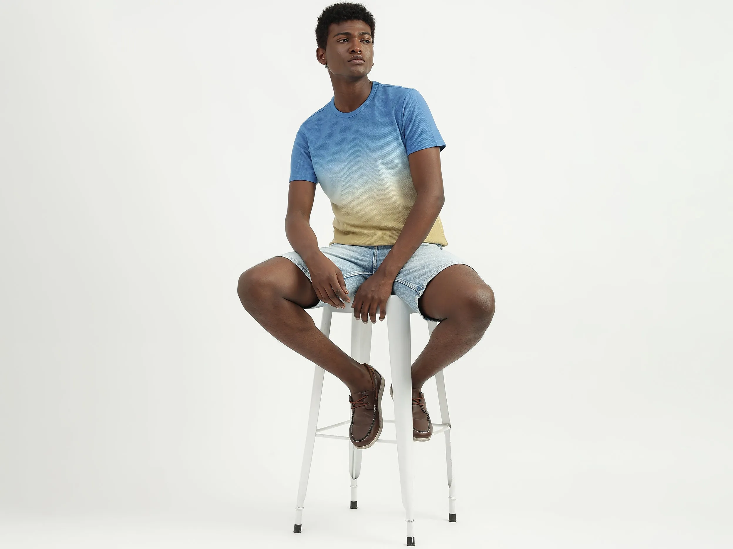Cotton Printed Round Neck Mens T-shirts