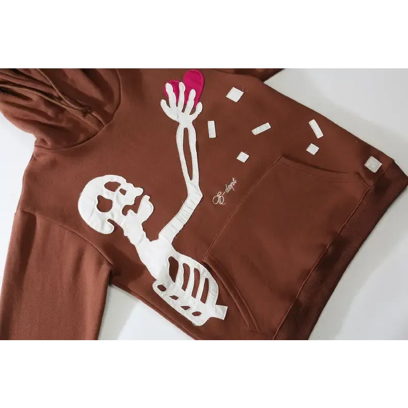 Cozy Y2K Hoodie with Skeleton Patch for Your Wardrobe