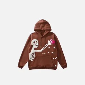 Cozy Y2K Hoodie with Skeleton Patch for Your Wardrobe