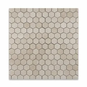 Crema Marfil Marble Polished 2" Hexagon Mosaic Tile - Lot of 50 sq. ft.