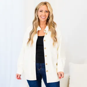 Crushing Love Leather Shacket, Cream
