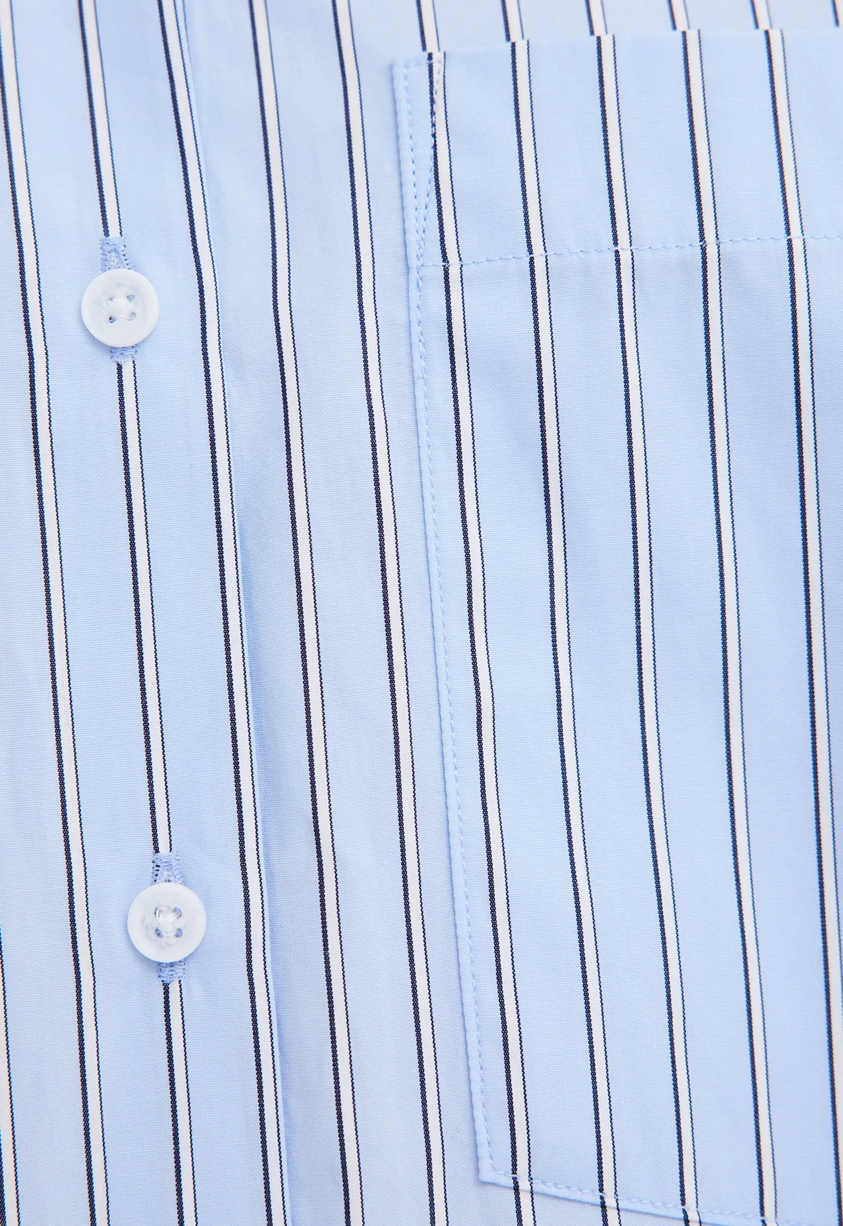 Den Italian Cotton Shirt - Big Blue Stripe