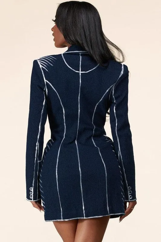 DENIM BLAZER MINI DRESS