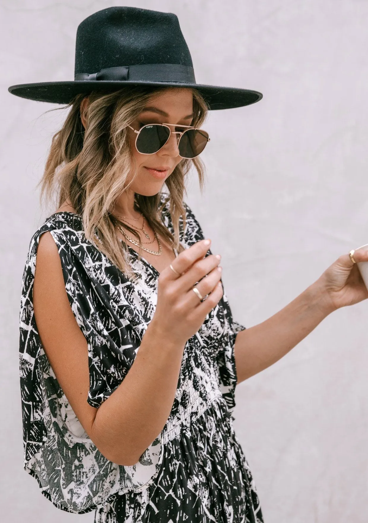 Desert Island Kimono Sleeve Maxi Dress