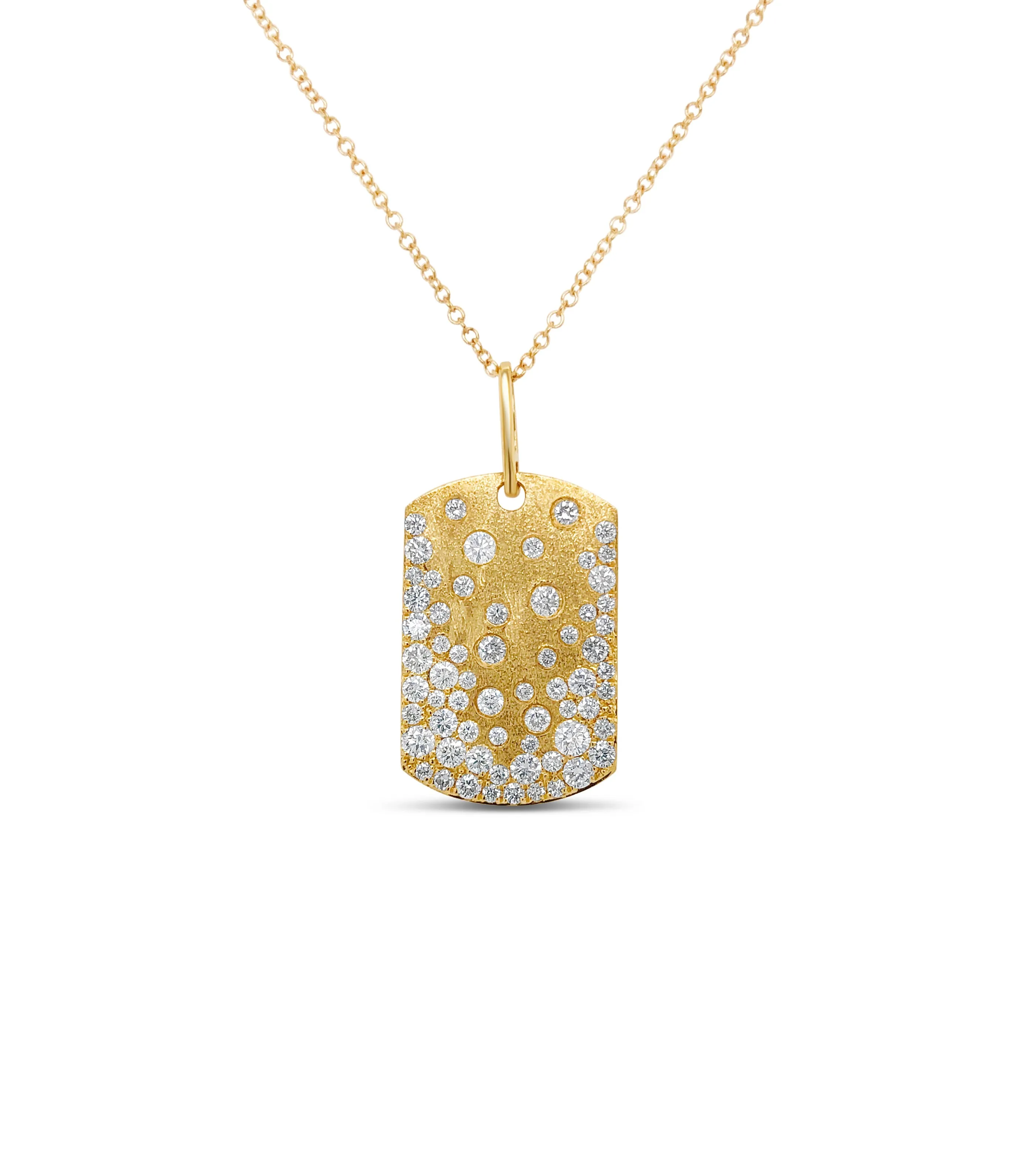 Diamond Celestial Dog Tag Bold Necklace