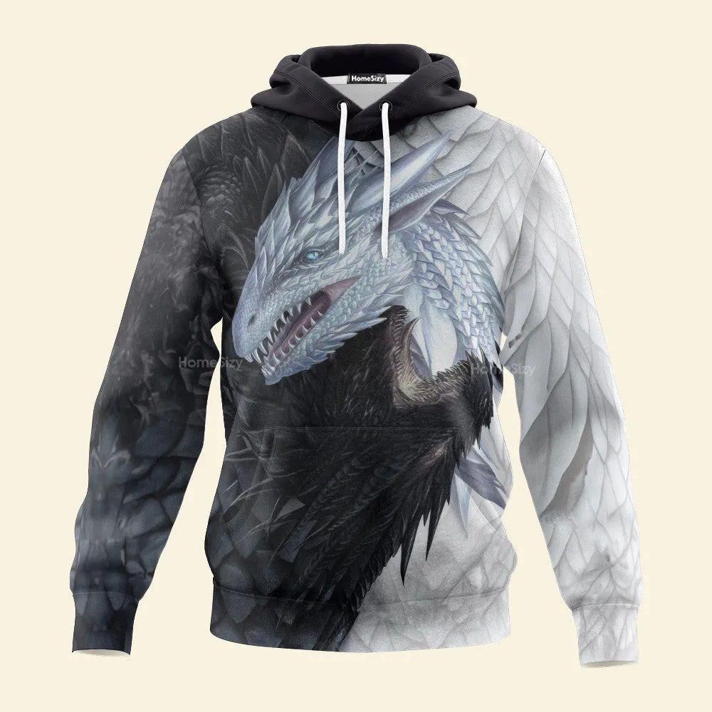 Dragon Yin Yang - 3D Zip Hoodies Tshirt Sweatshirt QT4121102
