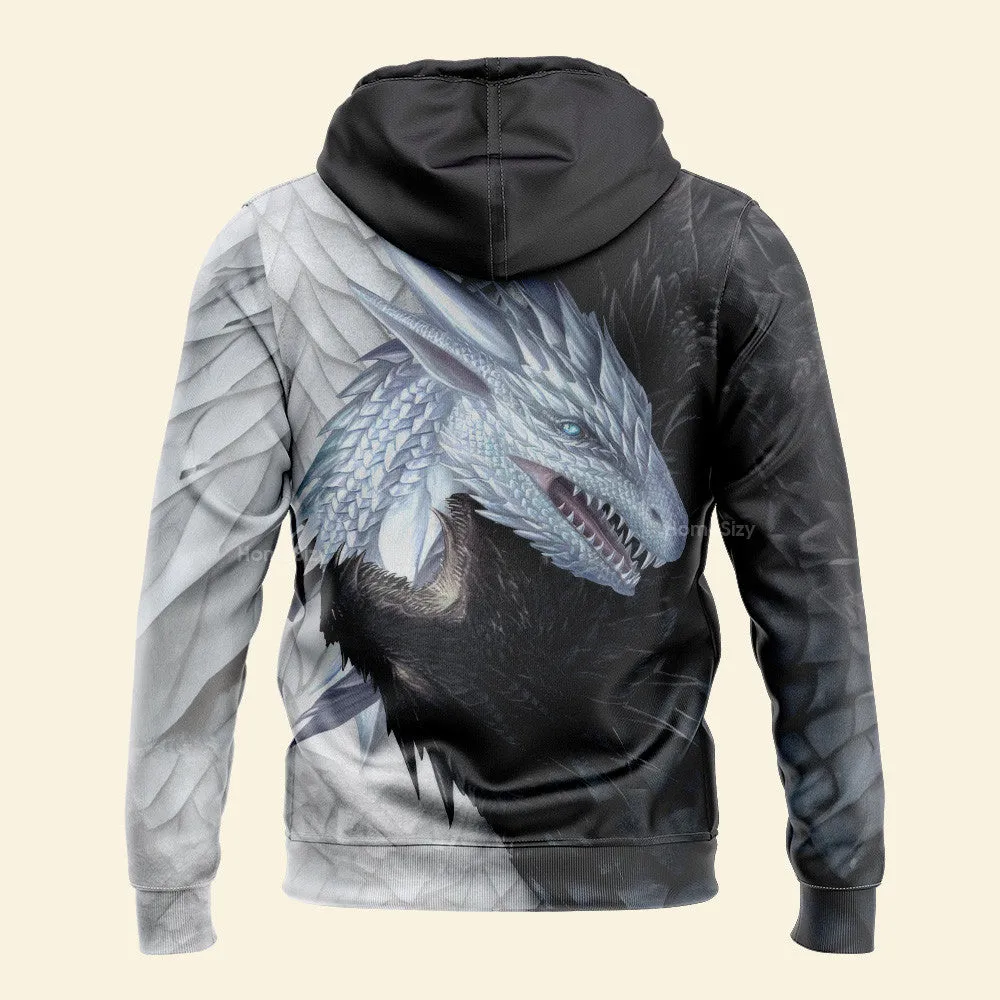 Dragon Yin Yang - 3D Zip Hoodies Tshirt Sweatshirt QT4121102