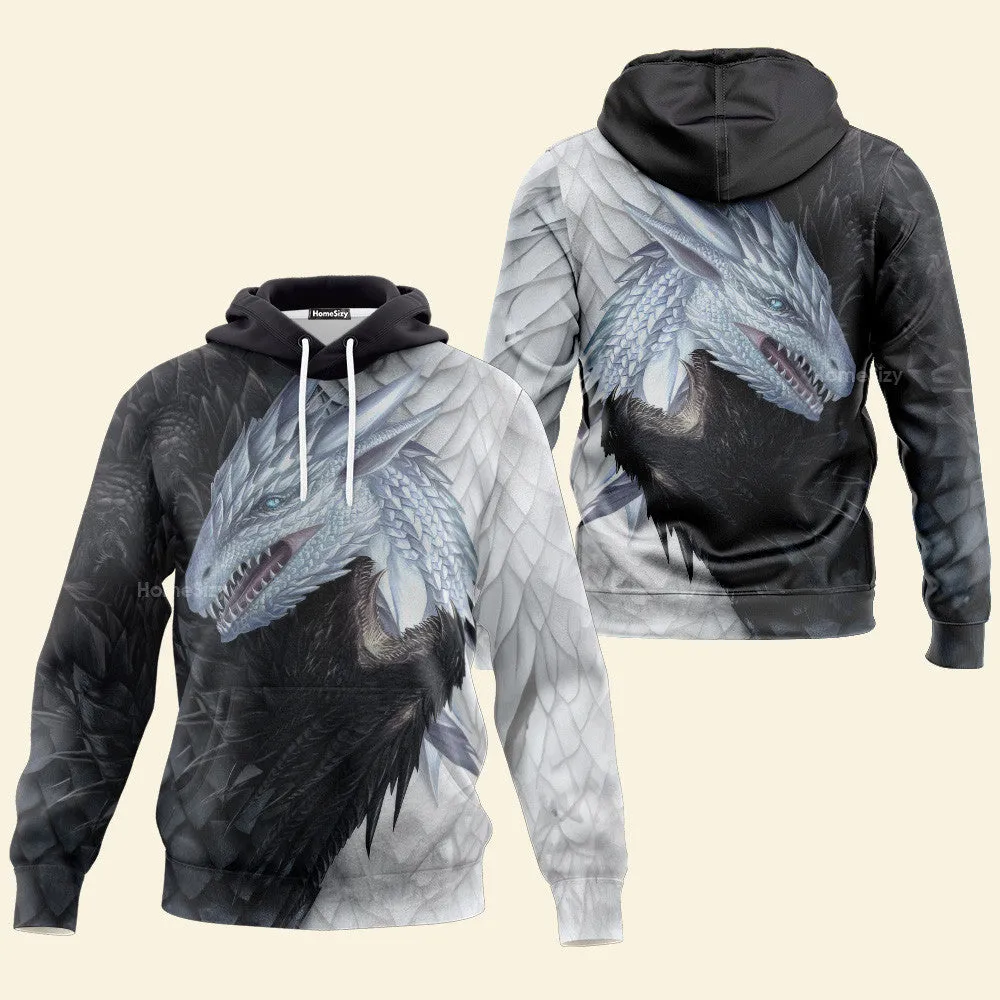Dragon Yin Yang - 3D Zip Hoodies Tshirt Sweatshirt QT4121102