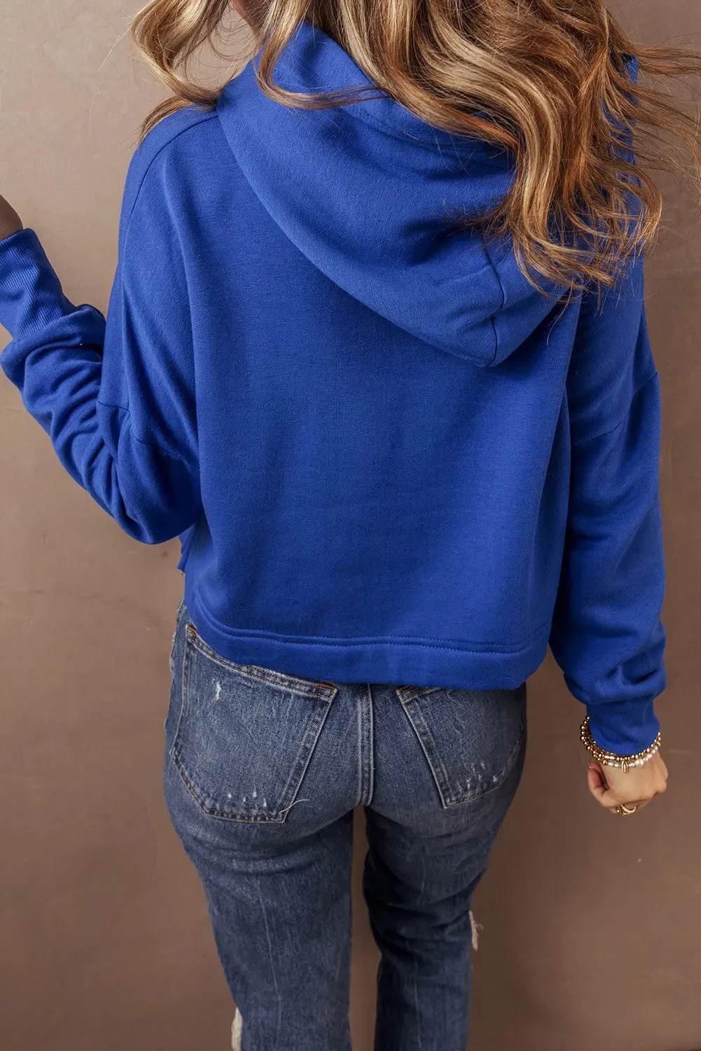 Drawstring Long Sleeve Hoodie S-XL