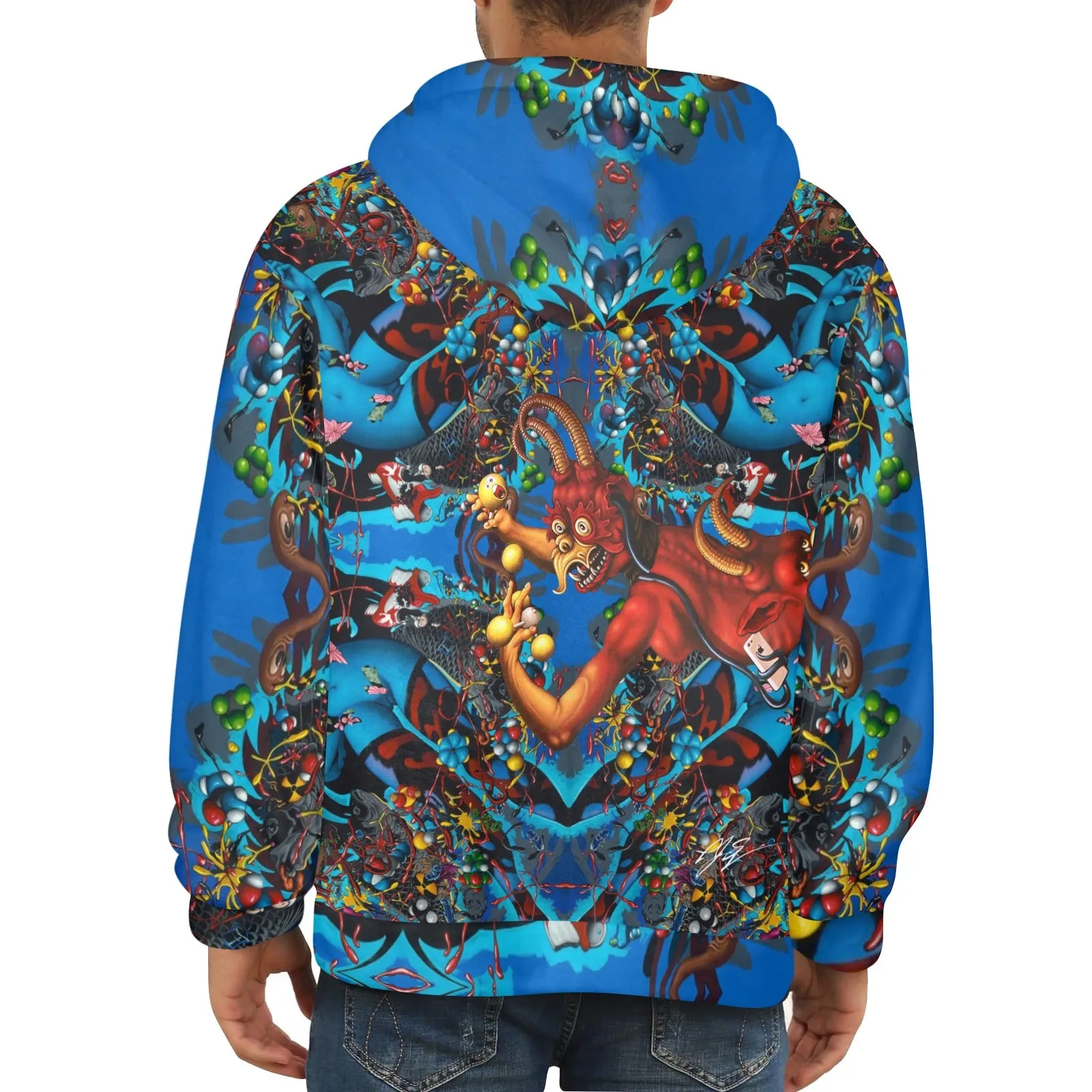 Drowning Men's Flannel Hoodie