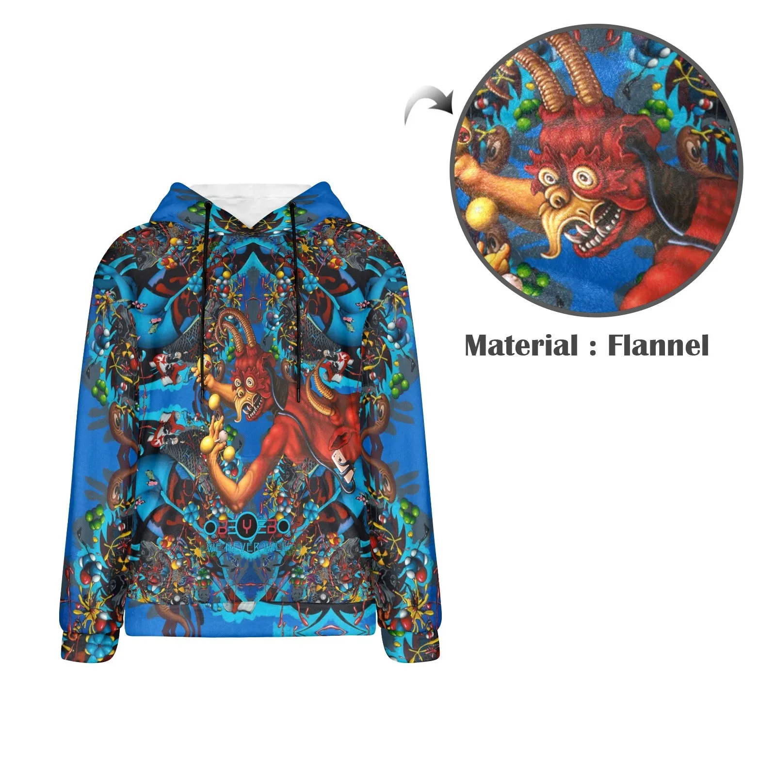 Drowning Men's Flannel Hoodie