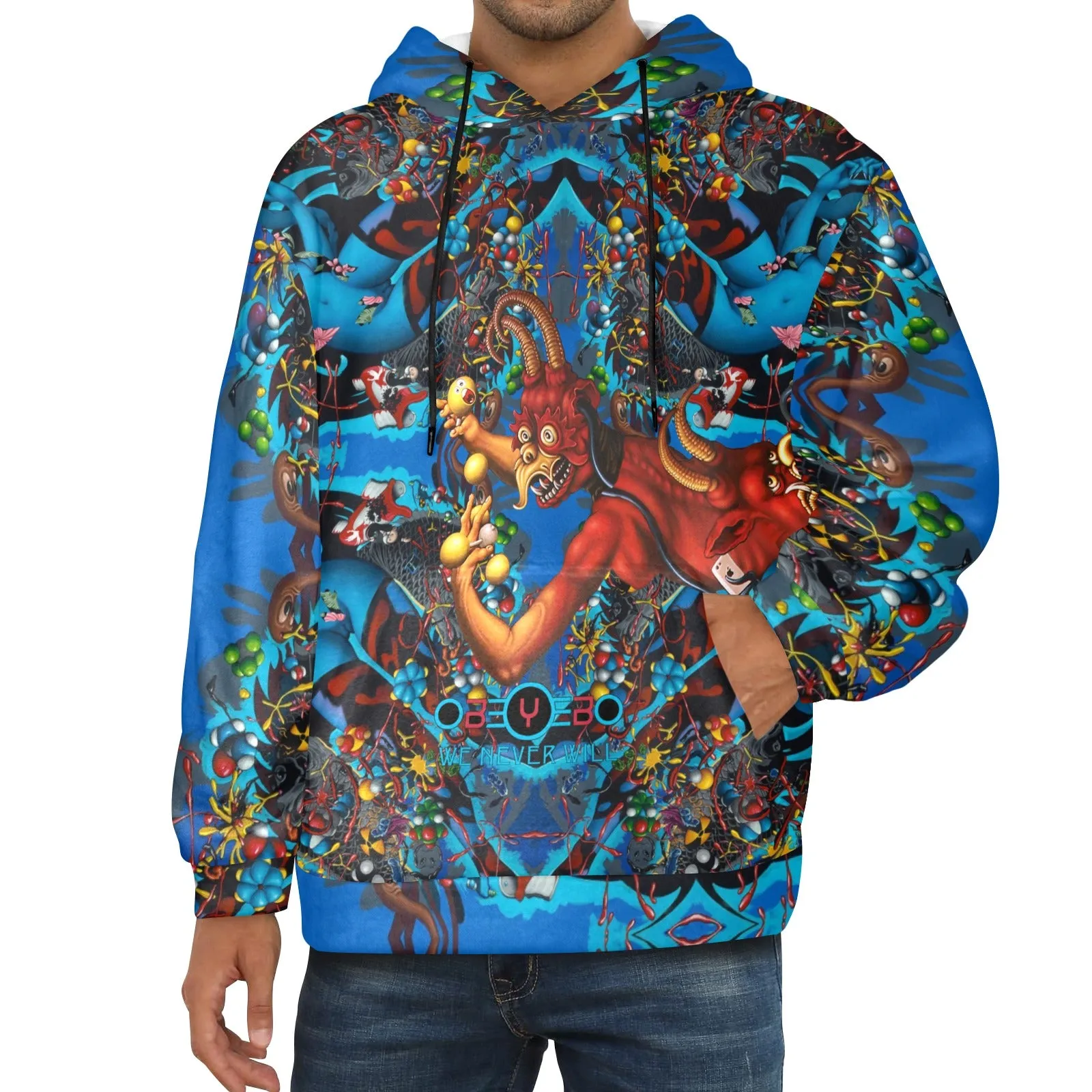 Drowning Men's Flannel Hoodie