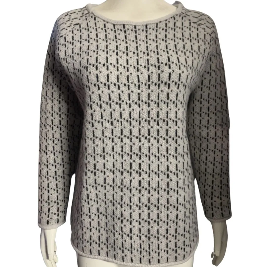 Elegant Round Neck Baggy Sweater - Top gris pour femmes