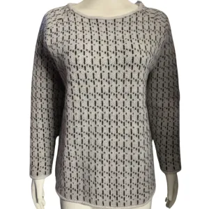 Elegant Round Neck Baggy Sweater - Top gris pour femmes