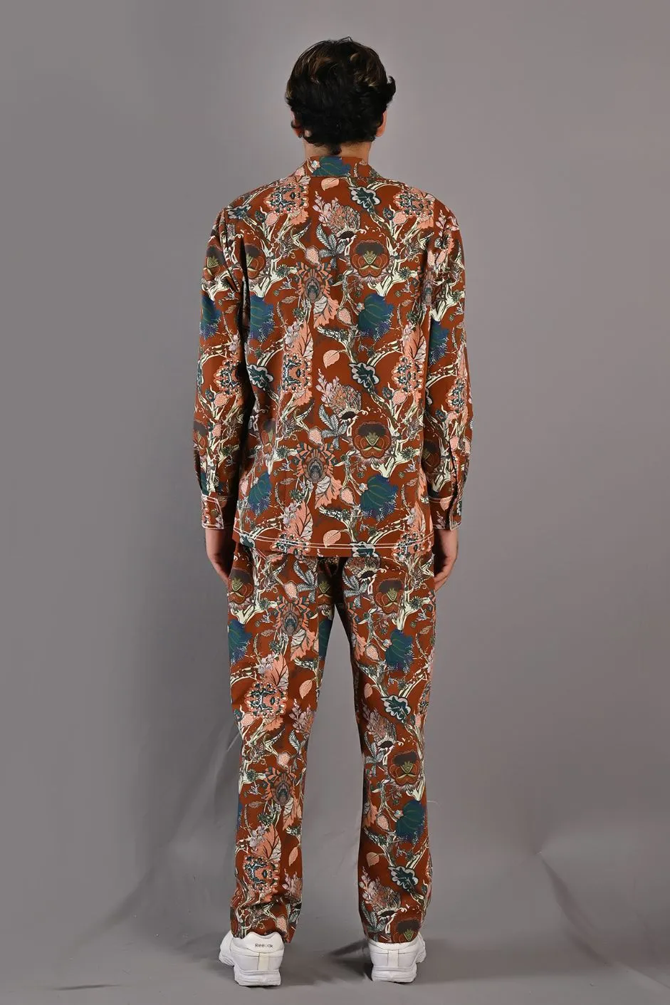 Elijah - Maroon & Multi Printing Shacket Set With Pant