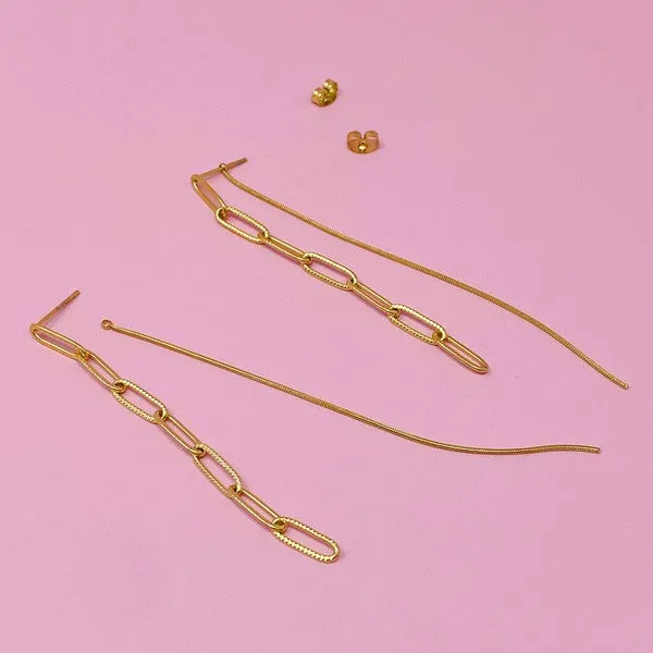 Ellison and Young Double Chain Drop Earrings