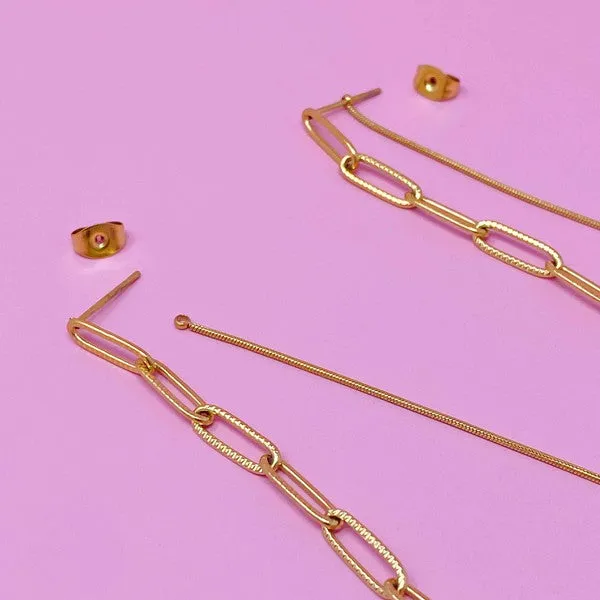Ellison and Young Double Chain Drop Earrings