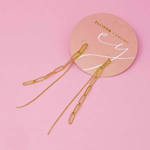 Ellison and Young Double Chain Drop Earrings