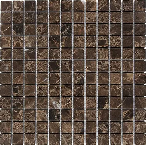 Emperador Dark 1"x1" Polished Marble Mosaic Tile