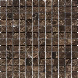 Emperador Dark 1"x1" Polished Marble Mosaic Tile