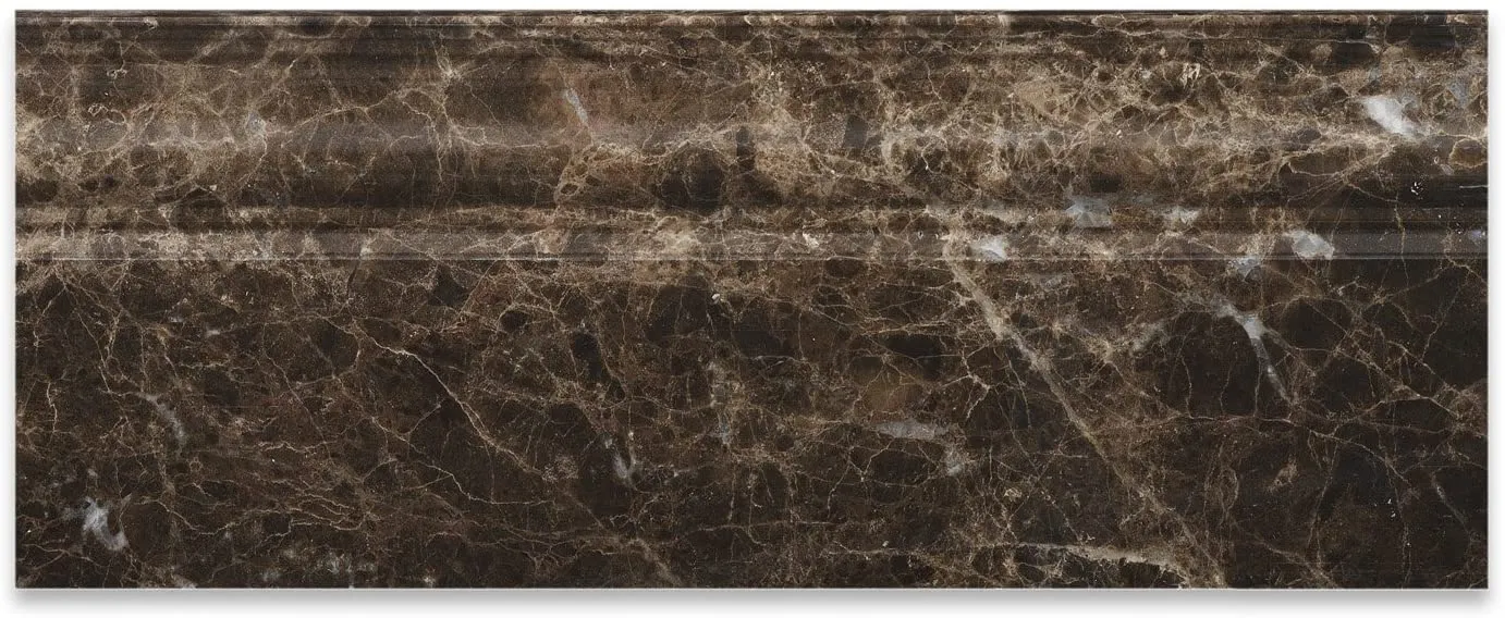 Emperador Dark Marble Polished 5 X 12 Baseboard - Box of 5 pcs.