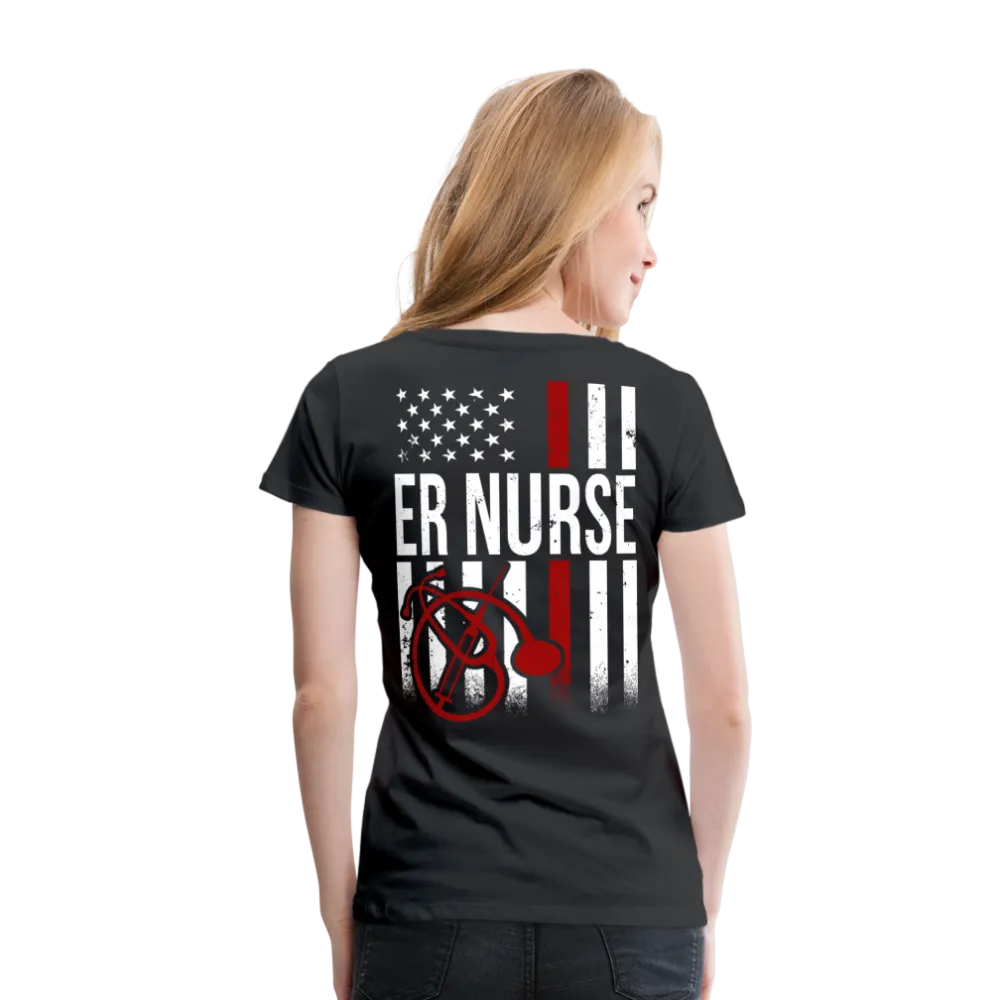 ER Nurse Flag Women’s Premium T-Shirt (CK4202)
