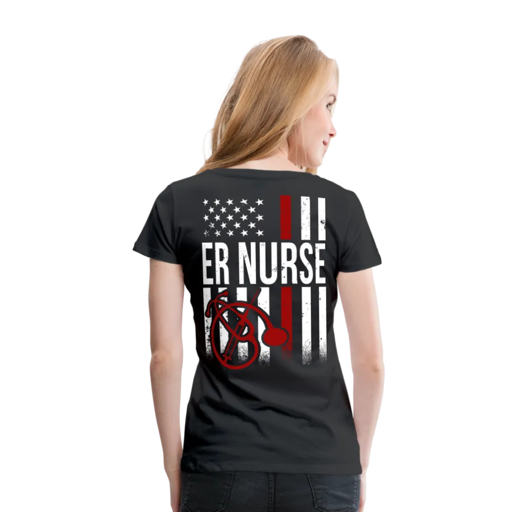 ER Nurse Flag Women’s Premium T-Shirt (CK4202)
