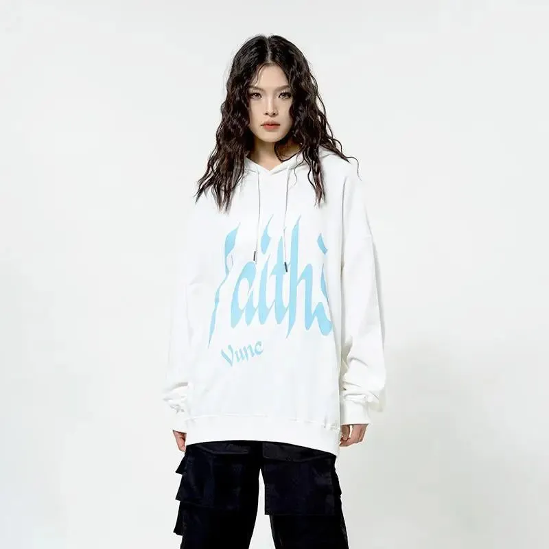 Faith Graphic Print Hoodie from Y2K Streetwear Store