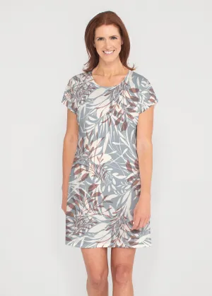 Fall Foliage (8013) ~ French Terry Short Sleeve Crew Dress