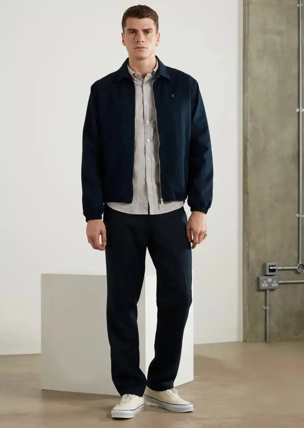 Farah Men's Cane Blouson Harrington Jacket True Navy