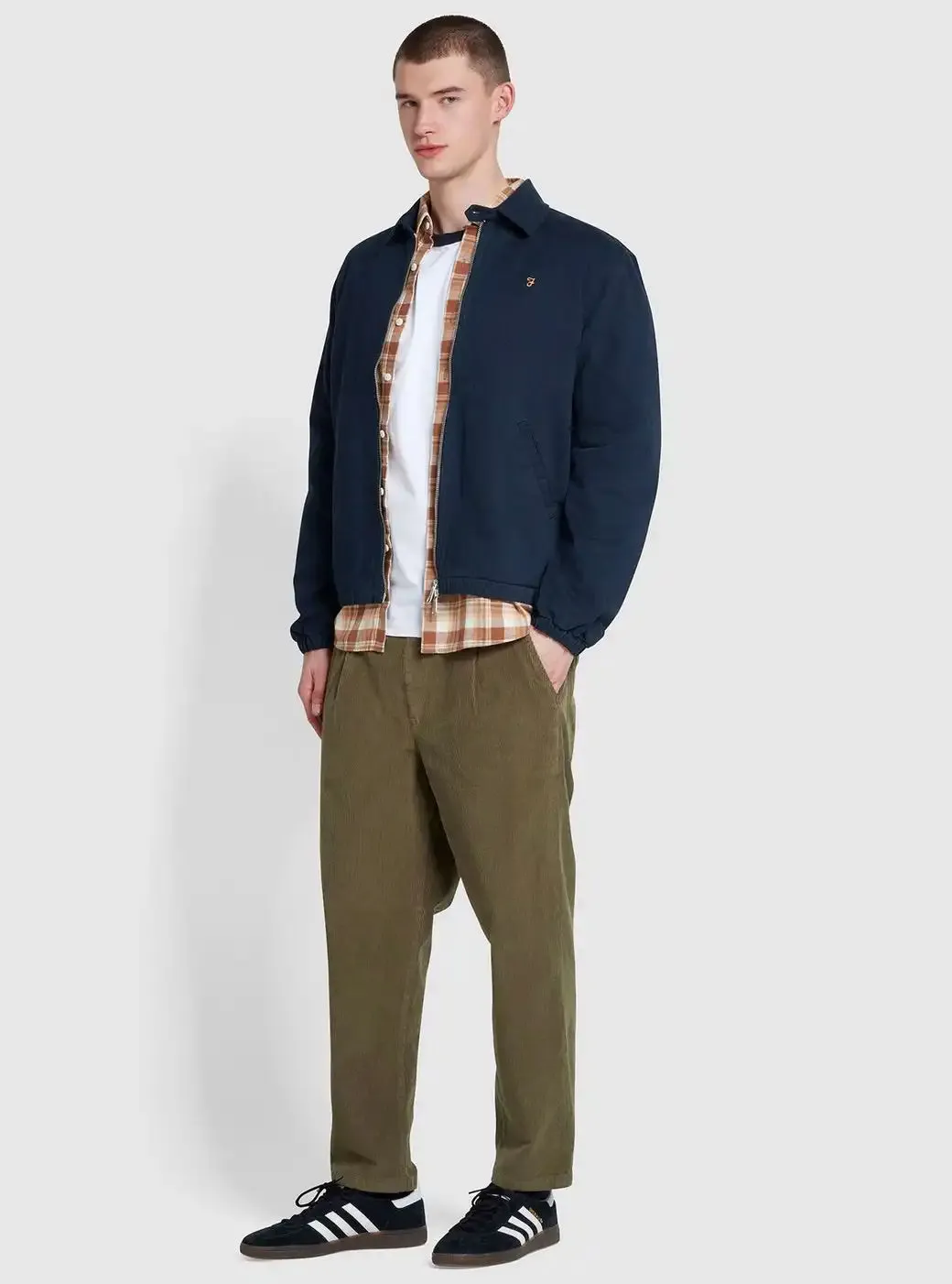 Farah Men's Cane Blouson Harrington Jacket True Navy