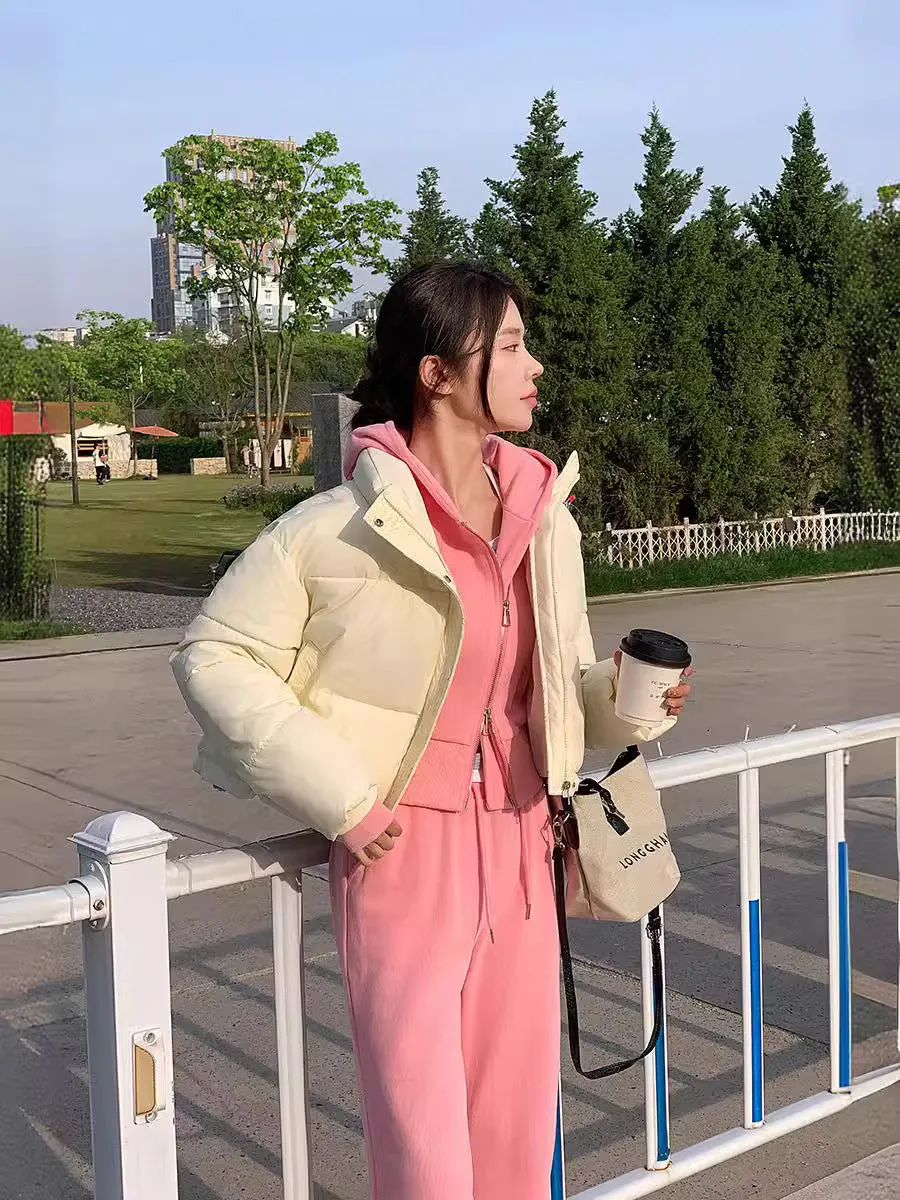 Fashionable Insulated Solid Puffer Jacket with Easy-to-Clean Material