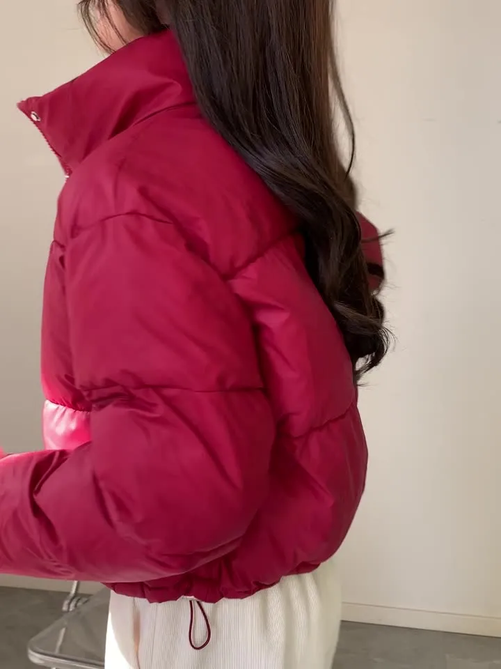 Fashionable Insulated Solid Puffer Jacket with Easy-to-Clean Material