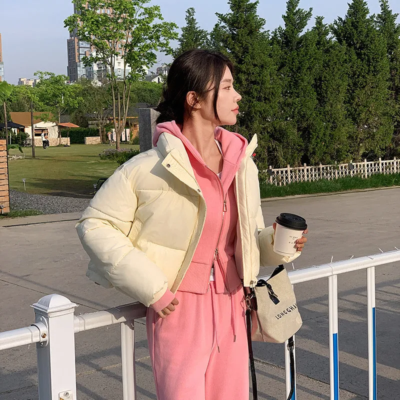 Fashionable Insulated Solid Puffer Jacket with Easy-to-Clean Material