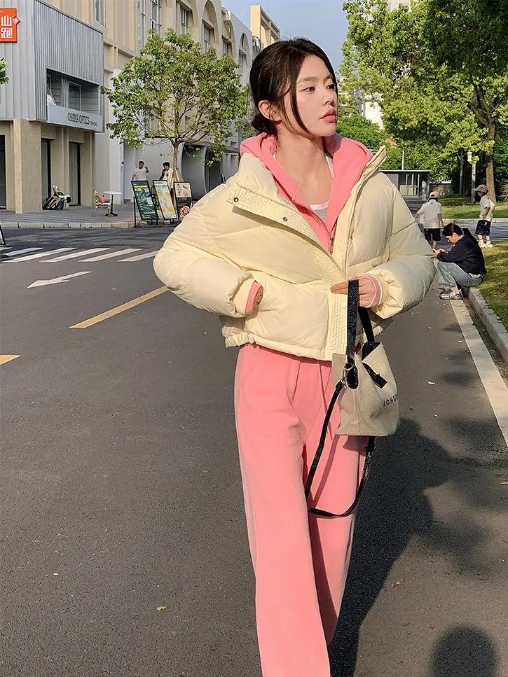 Fashionable Insulated Solid Puffer Jacket with Easy-to-Clean Material