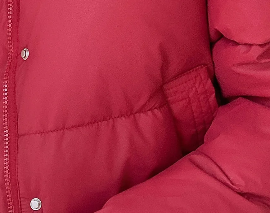 Fashionable Insulated Solid Puffer Jacket with Easy-to-Clean Material